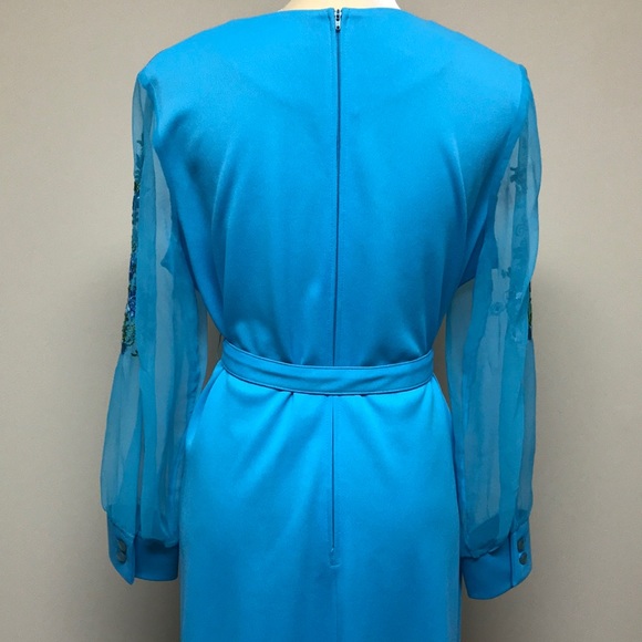 Mynette Long Blue Vintage Dress - Picture 8 of 11